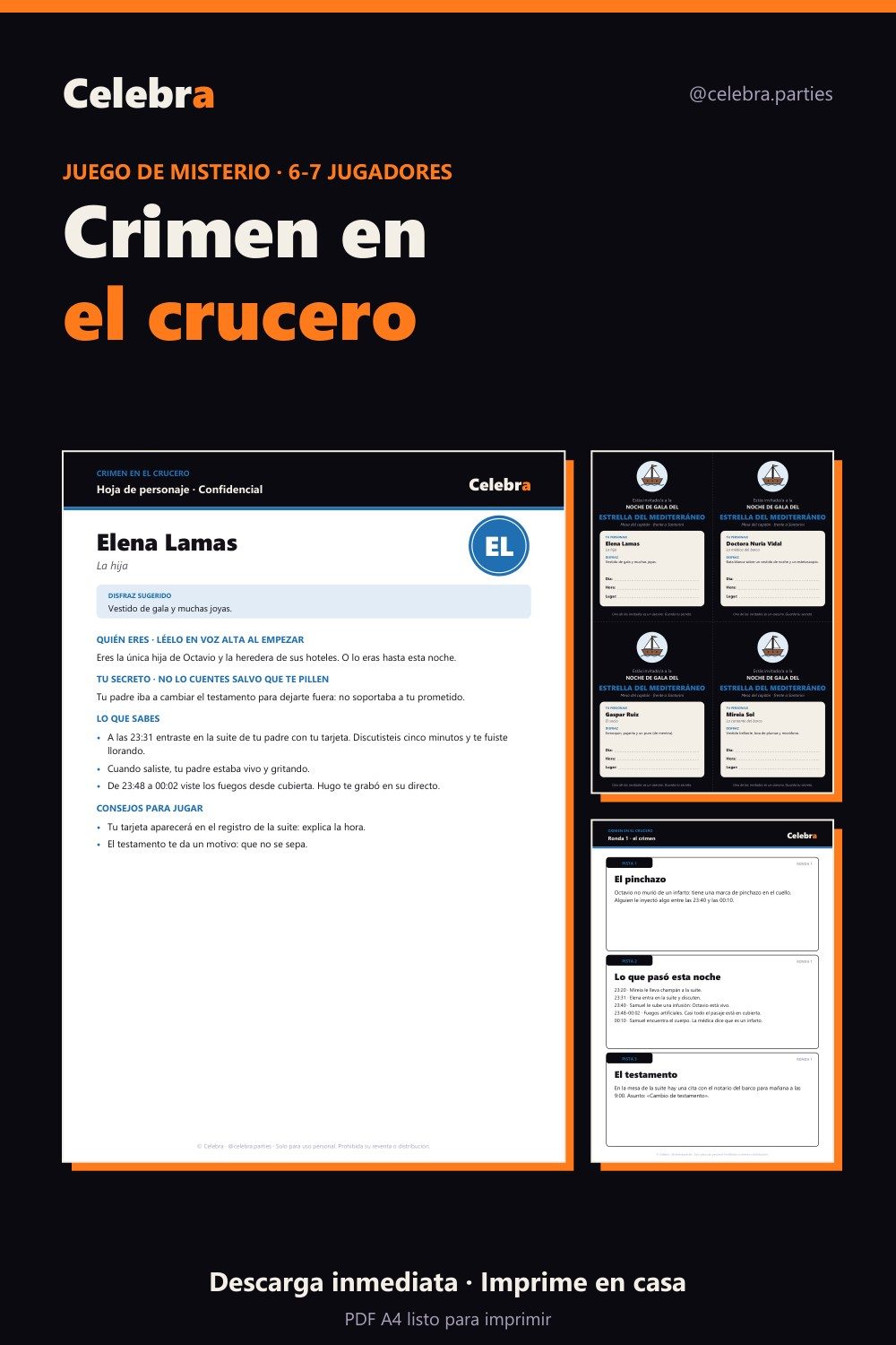 Juego de misterio «Crimen en el crucero»