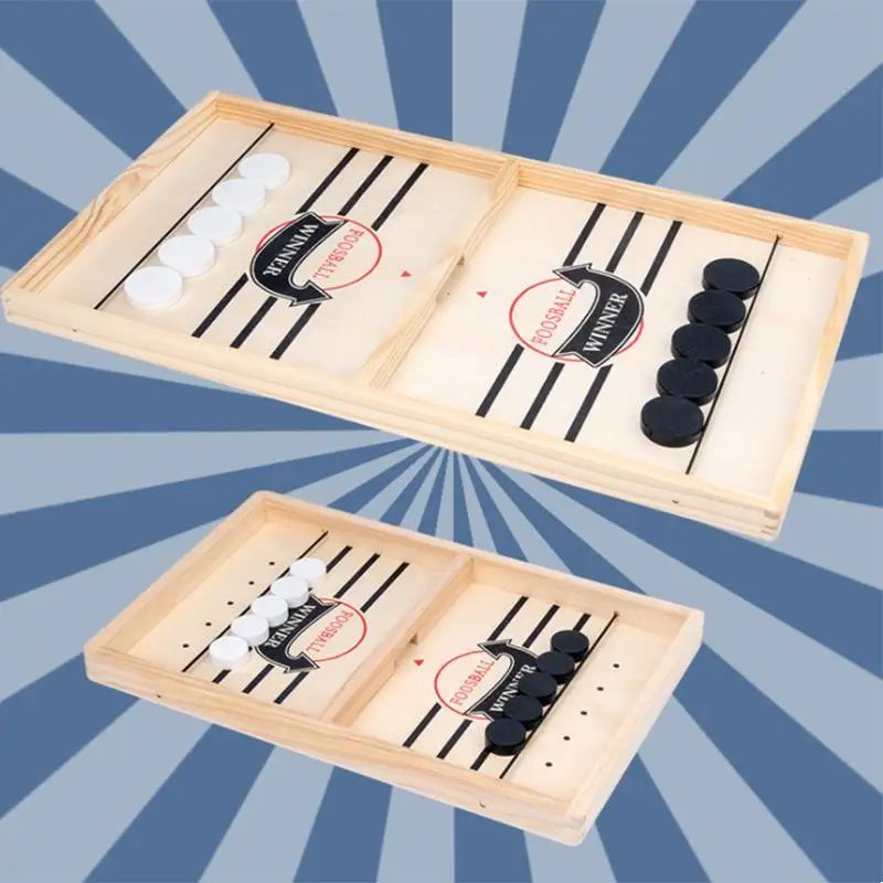 Juego de fútbol de mesa de madera (lanza los discos)