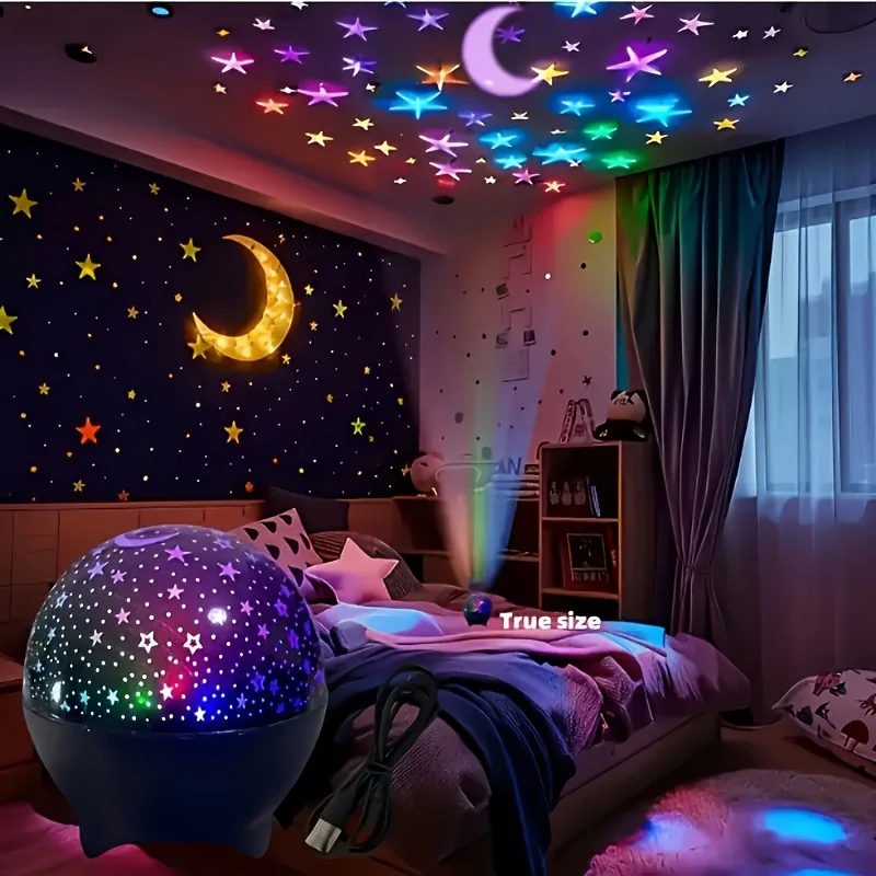 Lámpara proyector de luna y estrellas